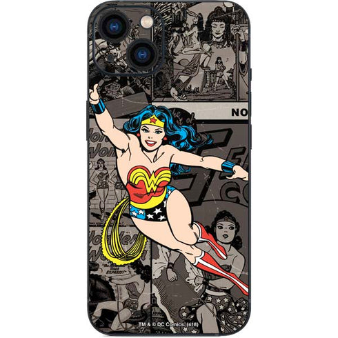 DC Comics Wonder Woman Vintage pose pattern iPhone 14 Plus Skin